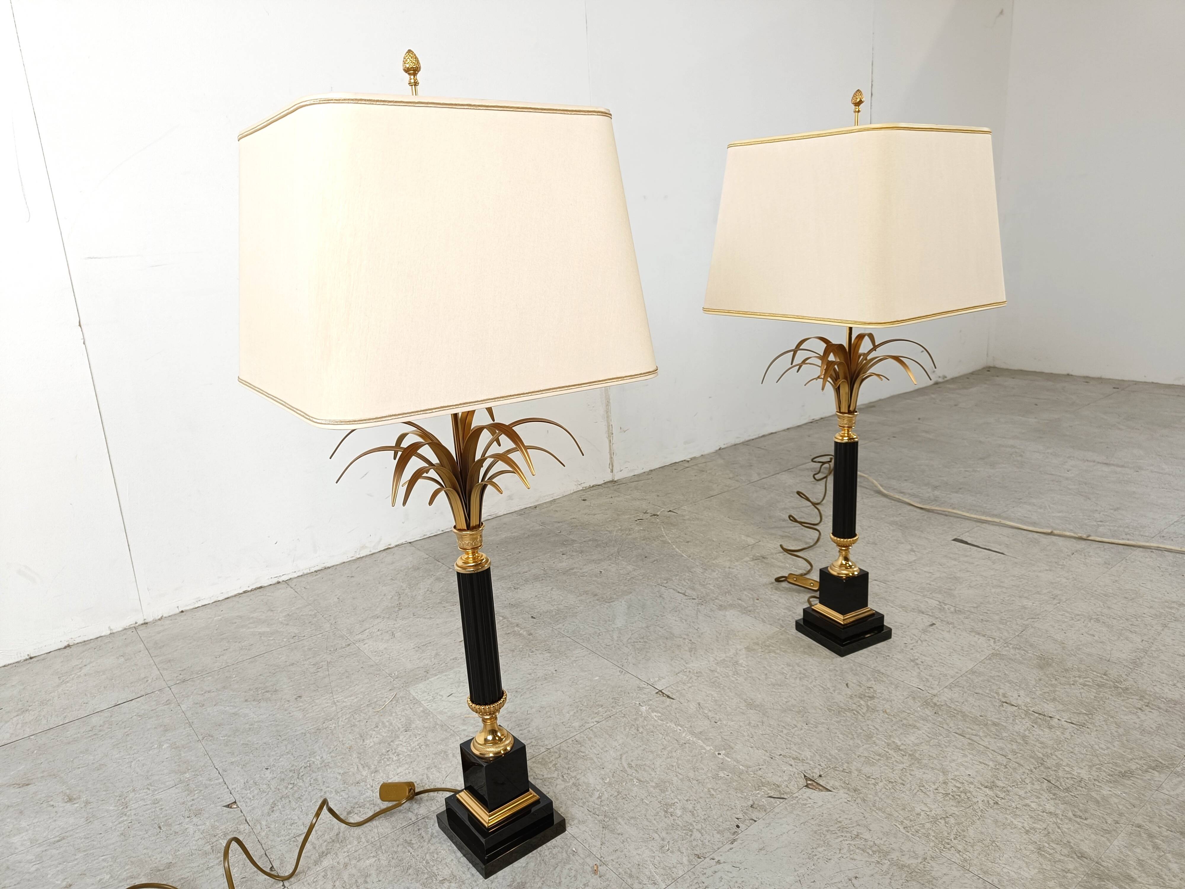 Paire de lampes de table vintage Hollywood Regency, 1970