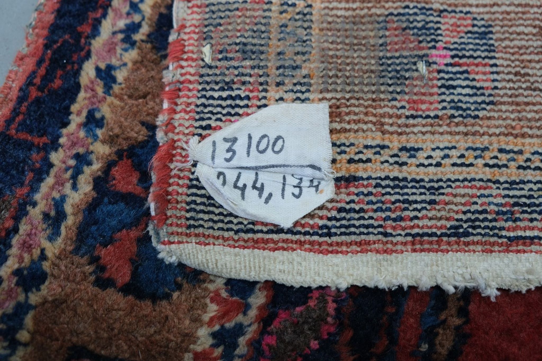 Tapis antique de maslaghan persan tissé à la main années 20 254x135cm