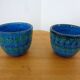 Italian Rimini Blue Ceramic Cachepots by Aldo Londi for Bitossi, 1960s, Set of 2