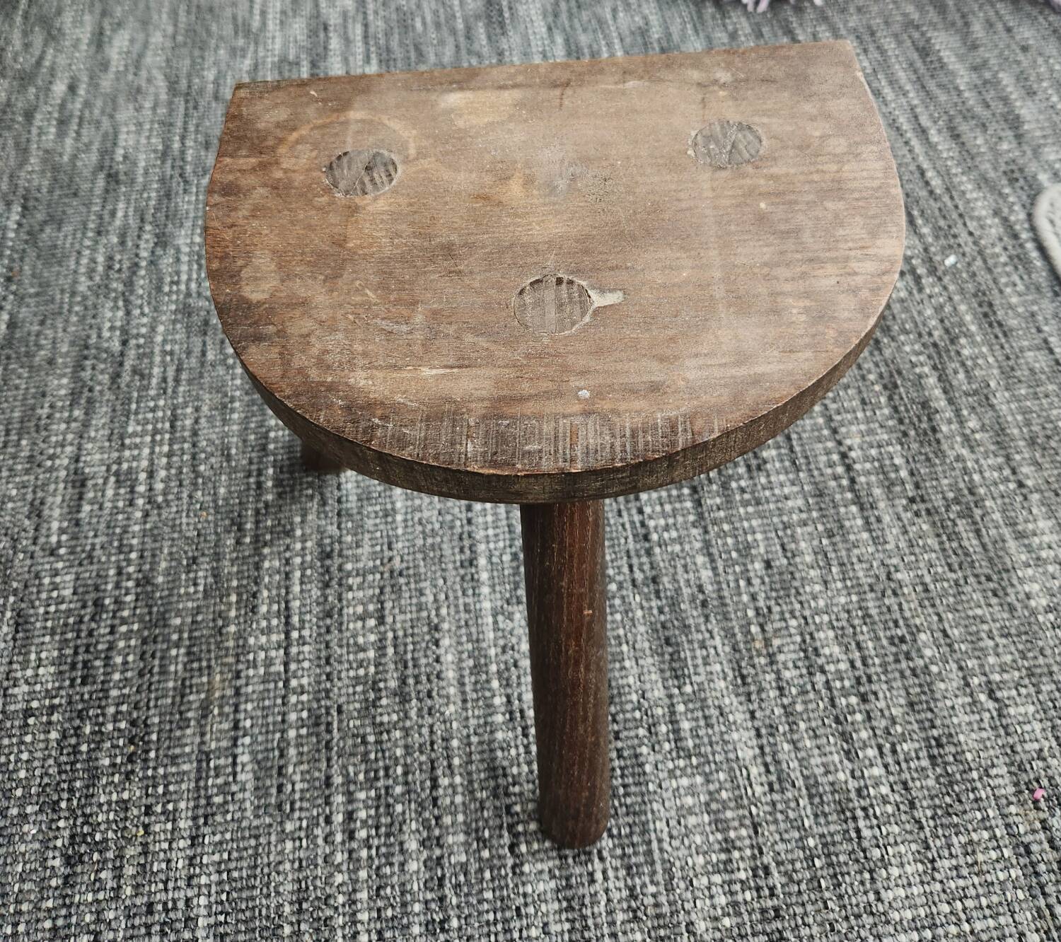 Vintage wooden tripod stool