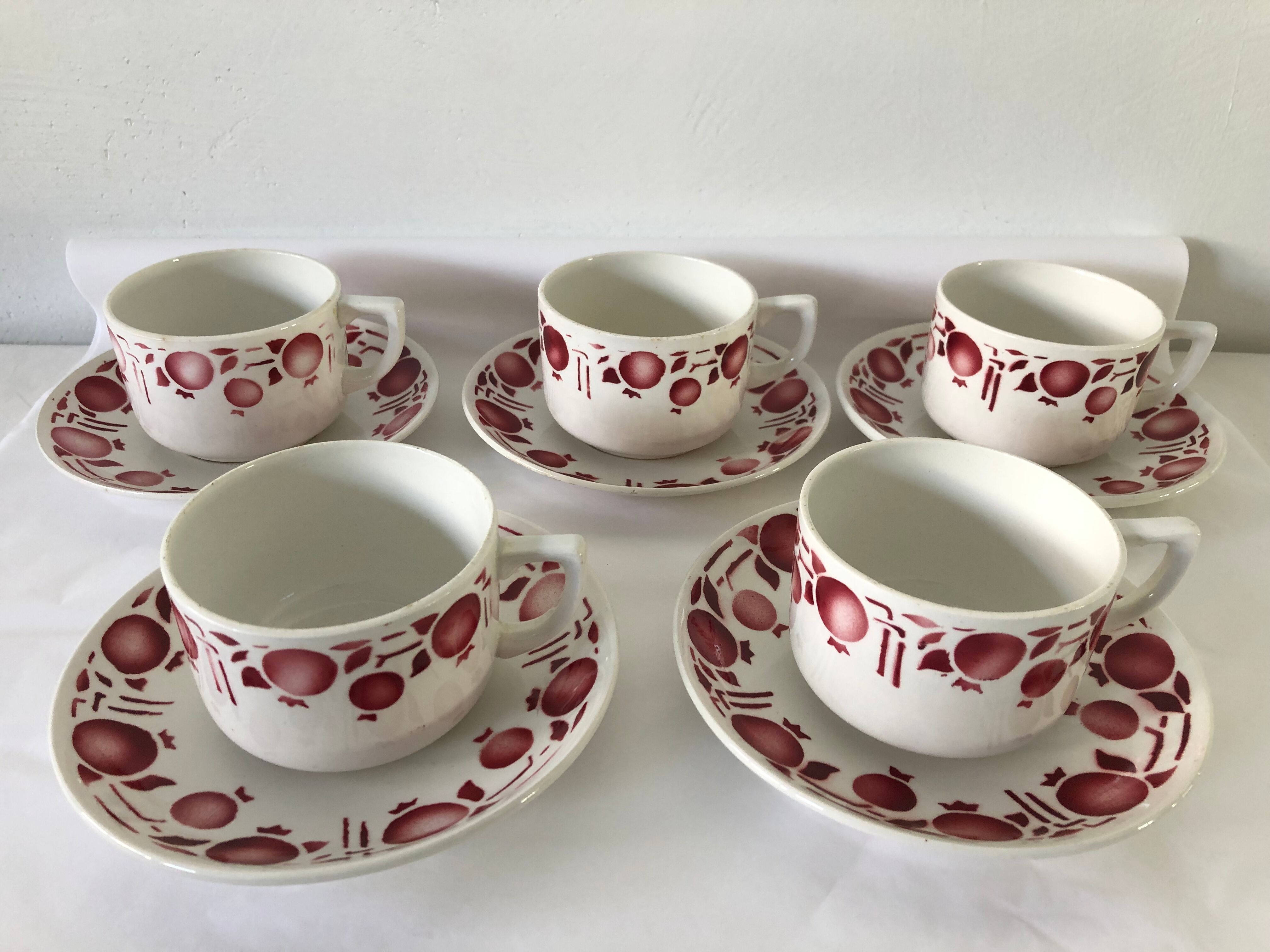 Coffee set vintage faience St Amand, France
