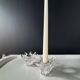 Pair of vintage cut plexiglass candlesticks — star shape