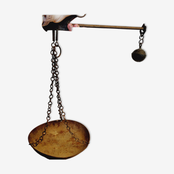 Balance romaine avec plateau et poids portée 17 kg