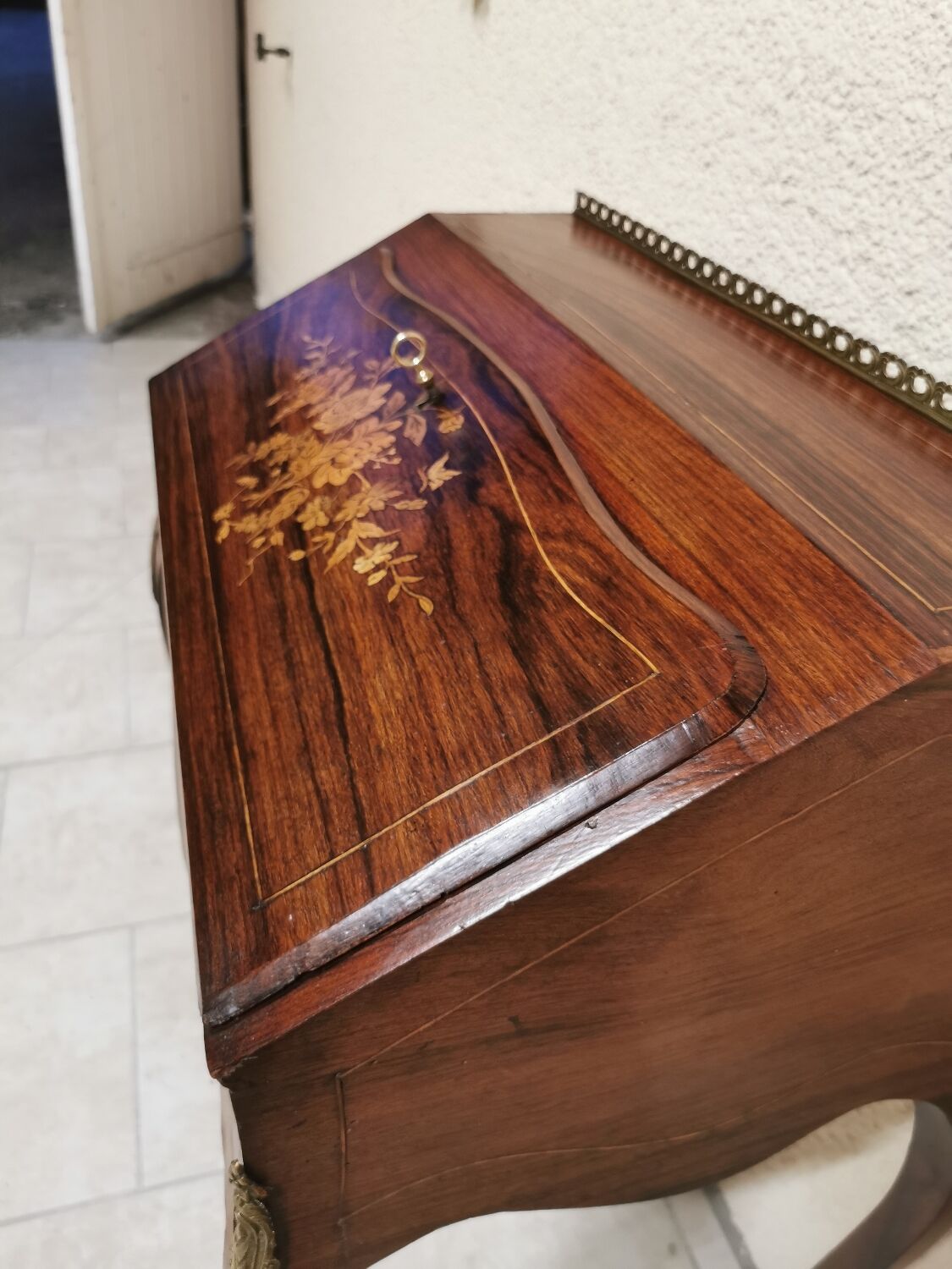 Sloping desk in Louis XV style marquetry
