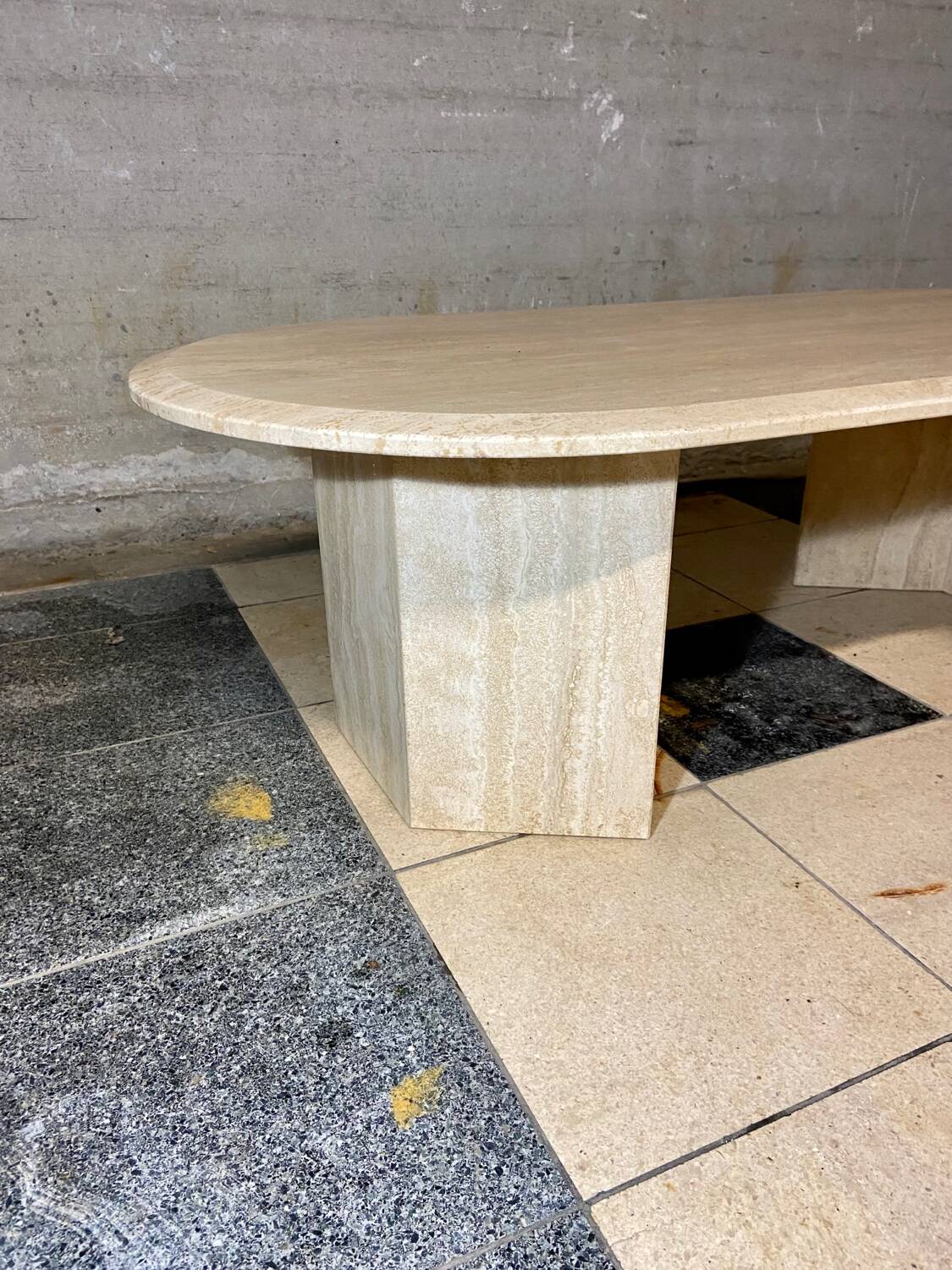 Travertine coffee table