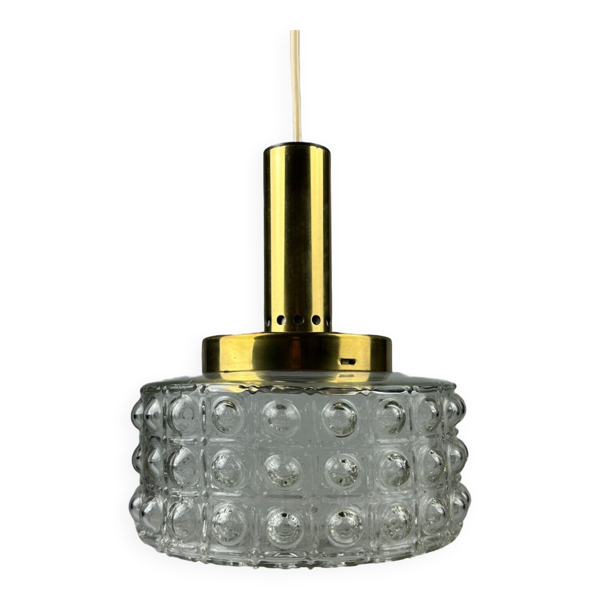 60s 70s VEB hanging lamp ceiling lamp bubble brass glass space age design