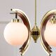 Mid-Century Modern Italian Brass and Opaline Chandelier