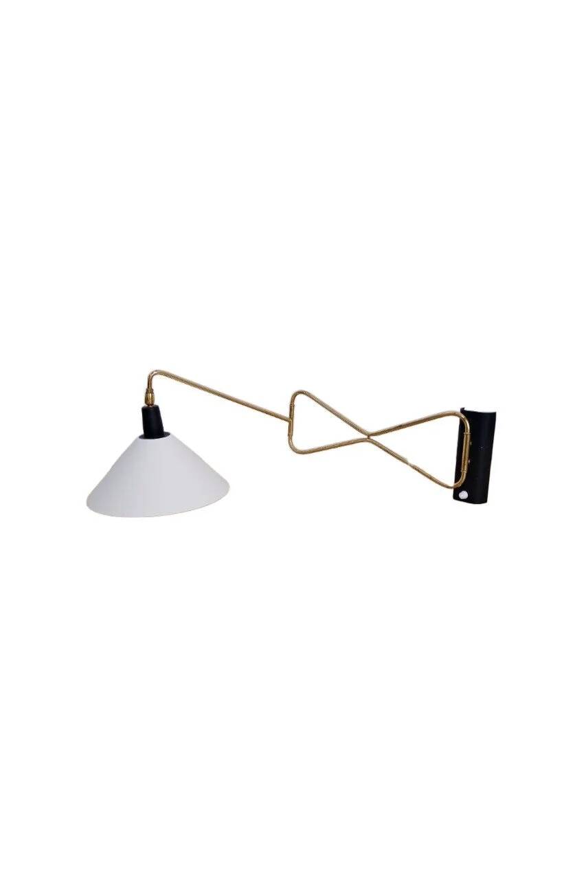 Articulated brass wall light, 1950