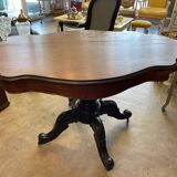 napoleon iii violin table mahogany top with drawers legs with castors