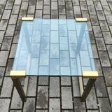 Coffee Table in Brass and Metal, 1980s