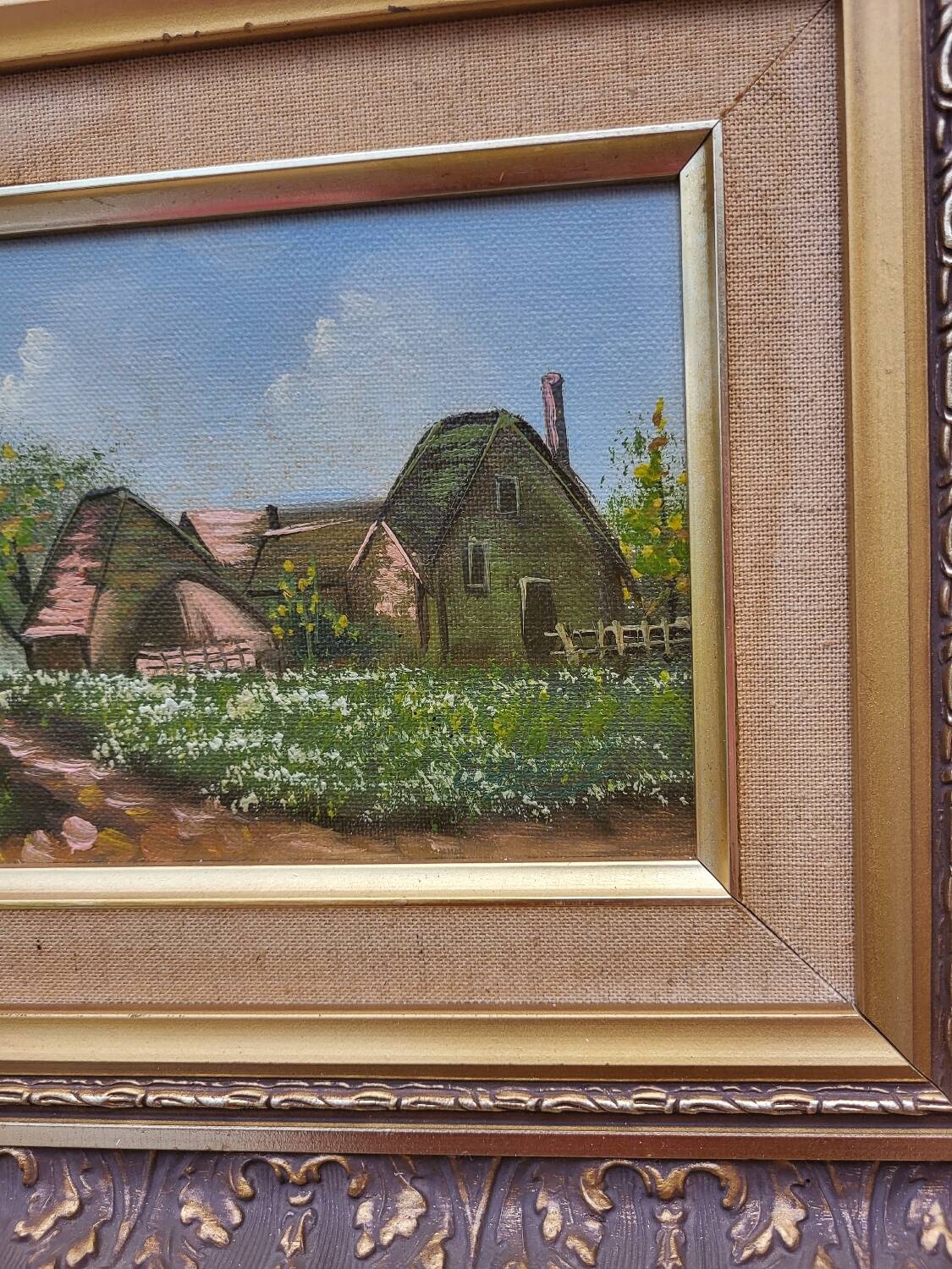Vintage canvas painting