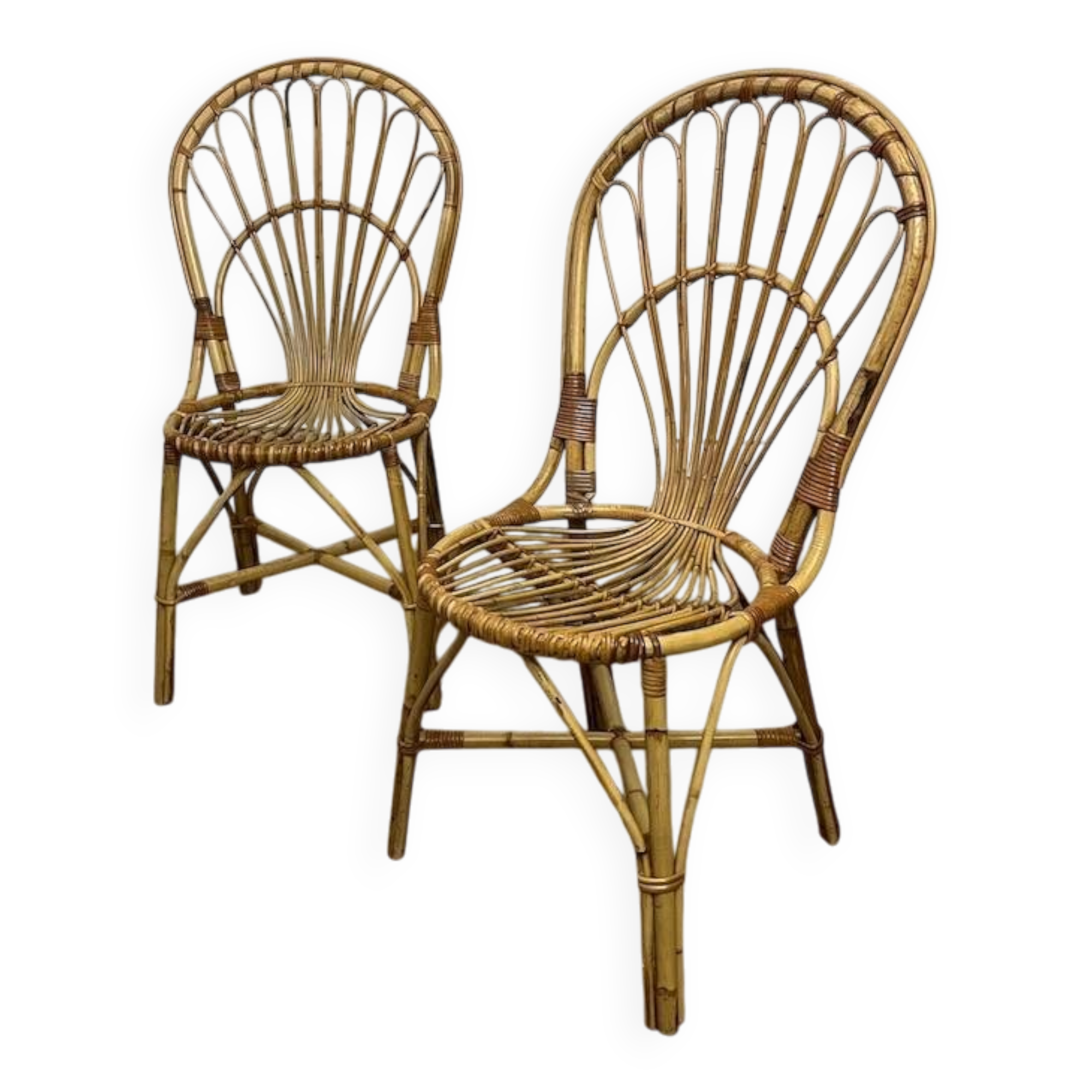 Pair of vintage rattan chairs