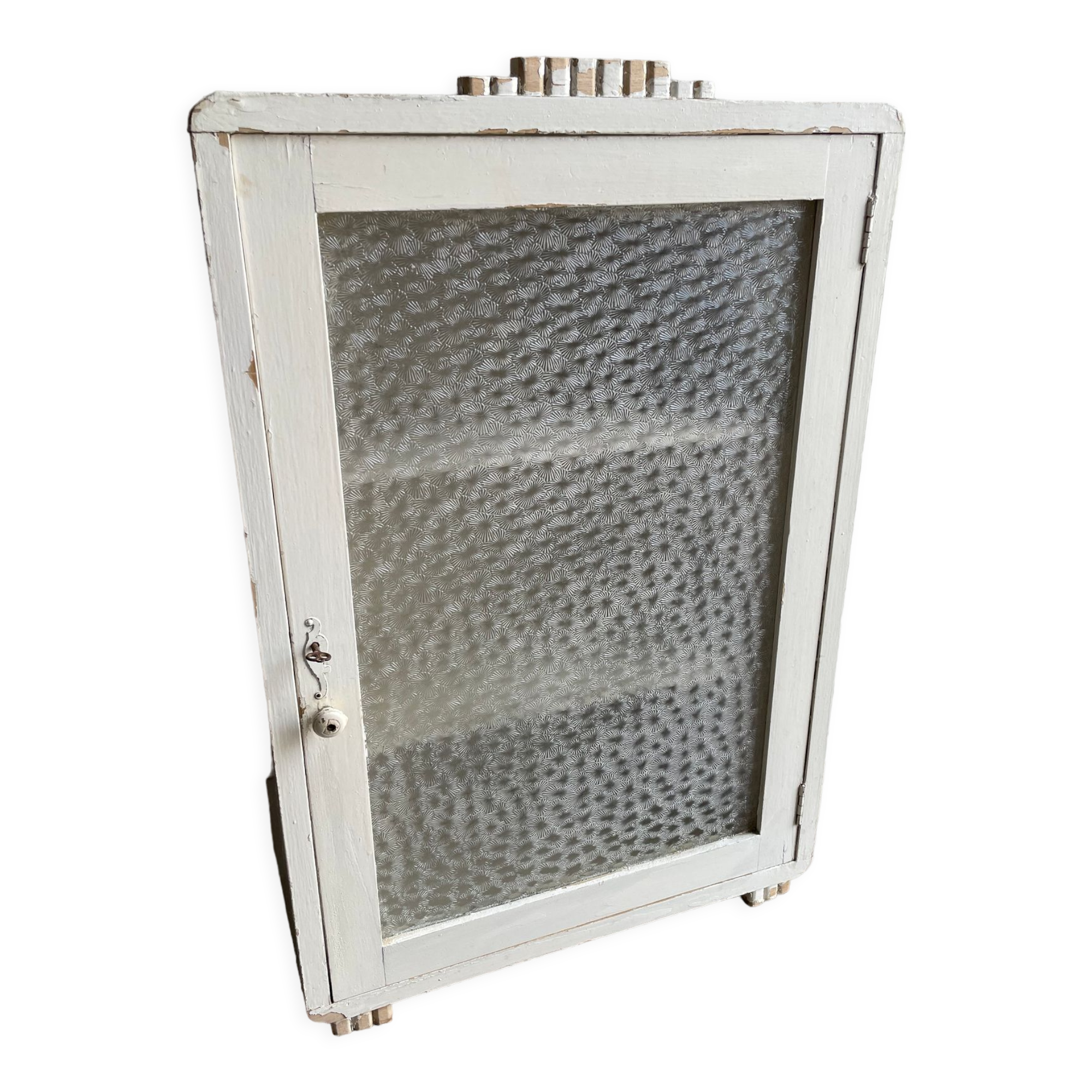 Bathroom cabinet pharmacy patinated wood