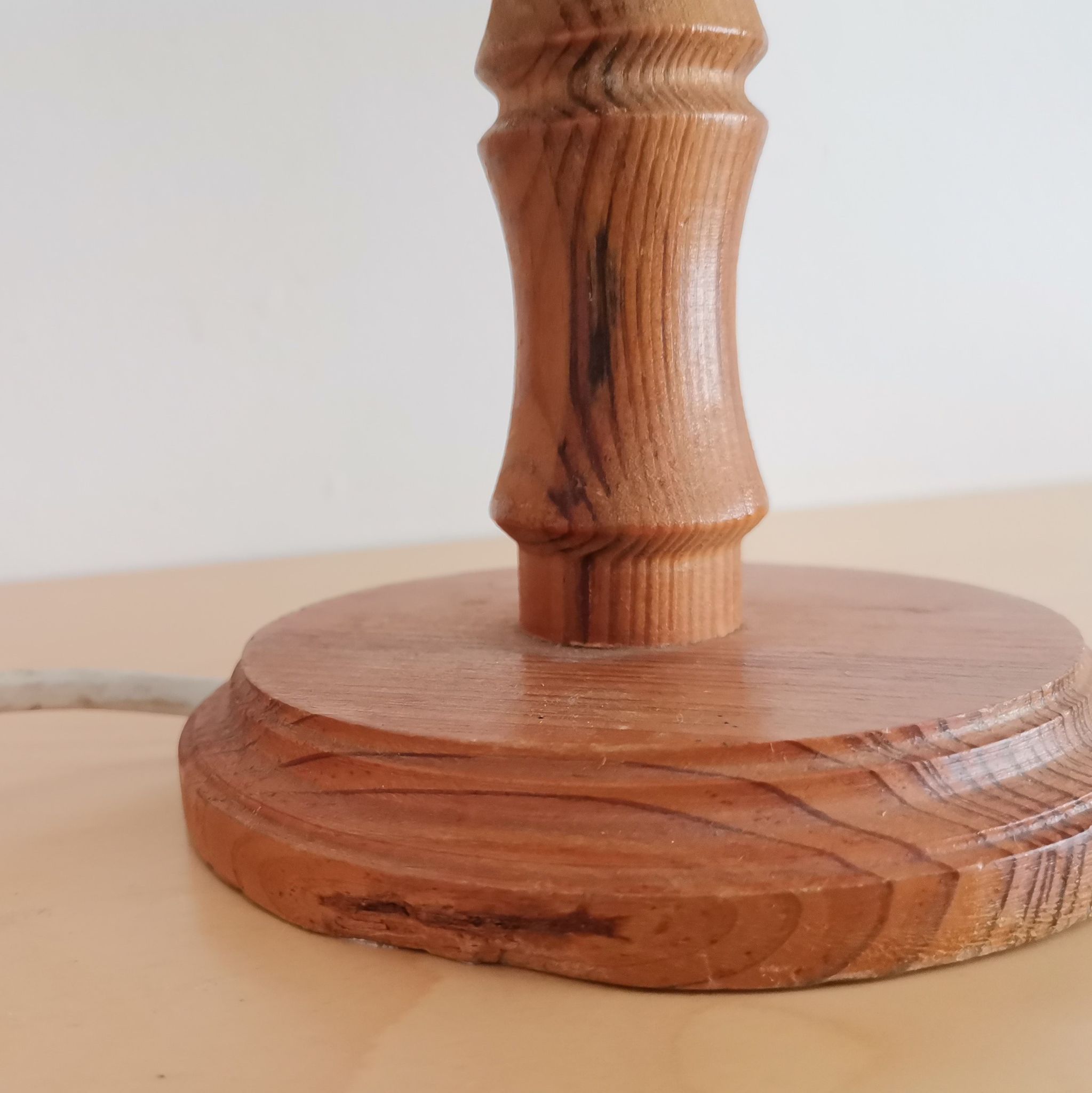 Pair of 1960s French Mid Century wooden table lamps