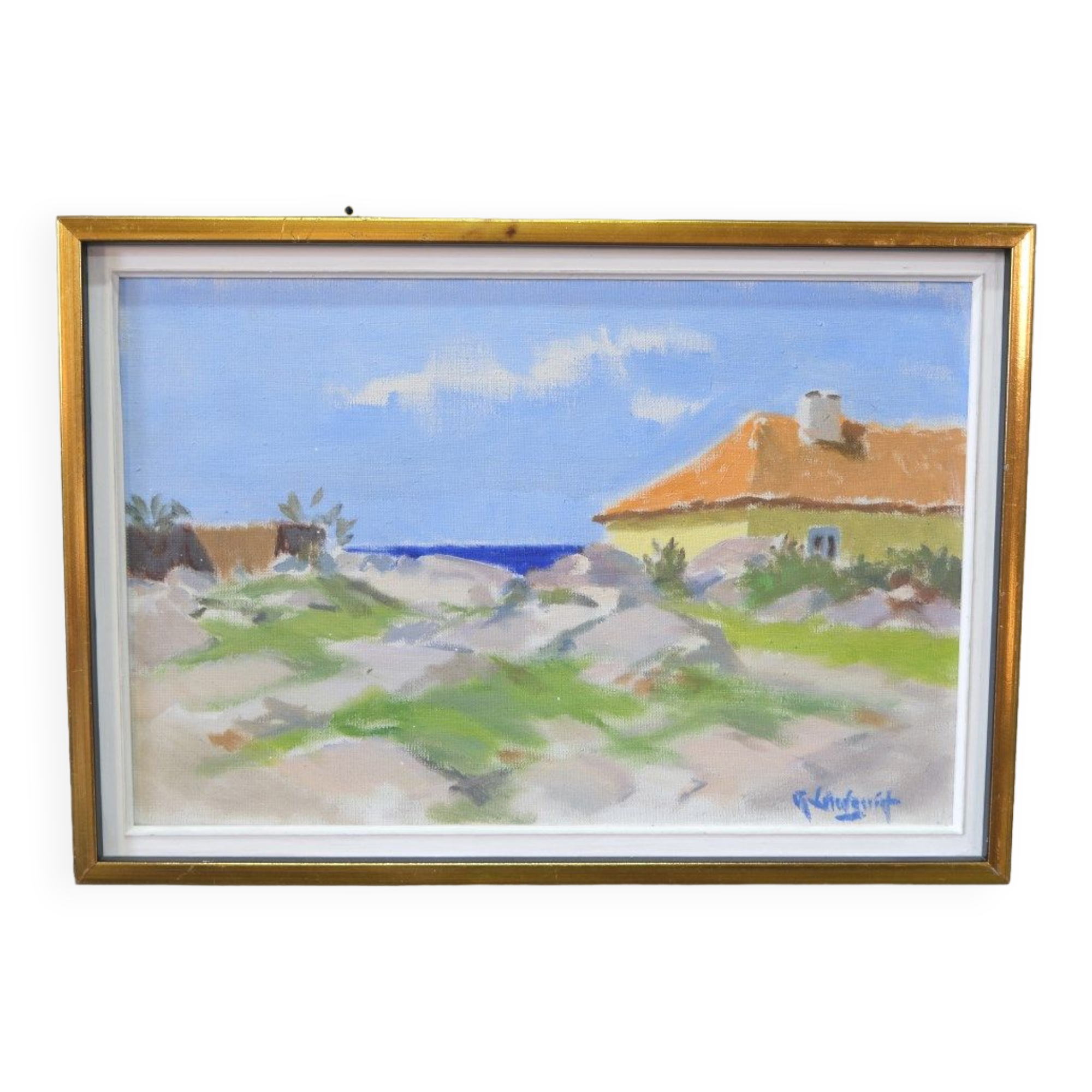 Ragnar Lindquist, Swedish Modern Landscape, 1960s, Oil on Canvas, Framed