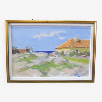 Ragnar Lindquist, Swedish Modern Landscape, 1960s, Oil on Canvas, Framed