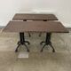 Pair of 4-seater rectangular bistro tables with black steel base