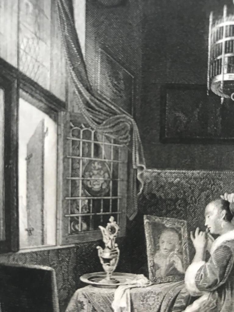 Gérard DOU, the lady at his toilet, engraving, nineteenth century