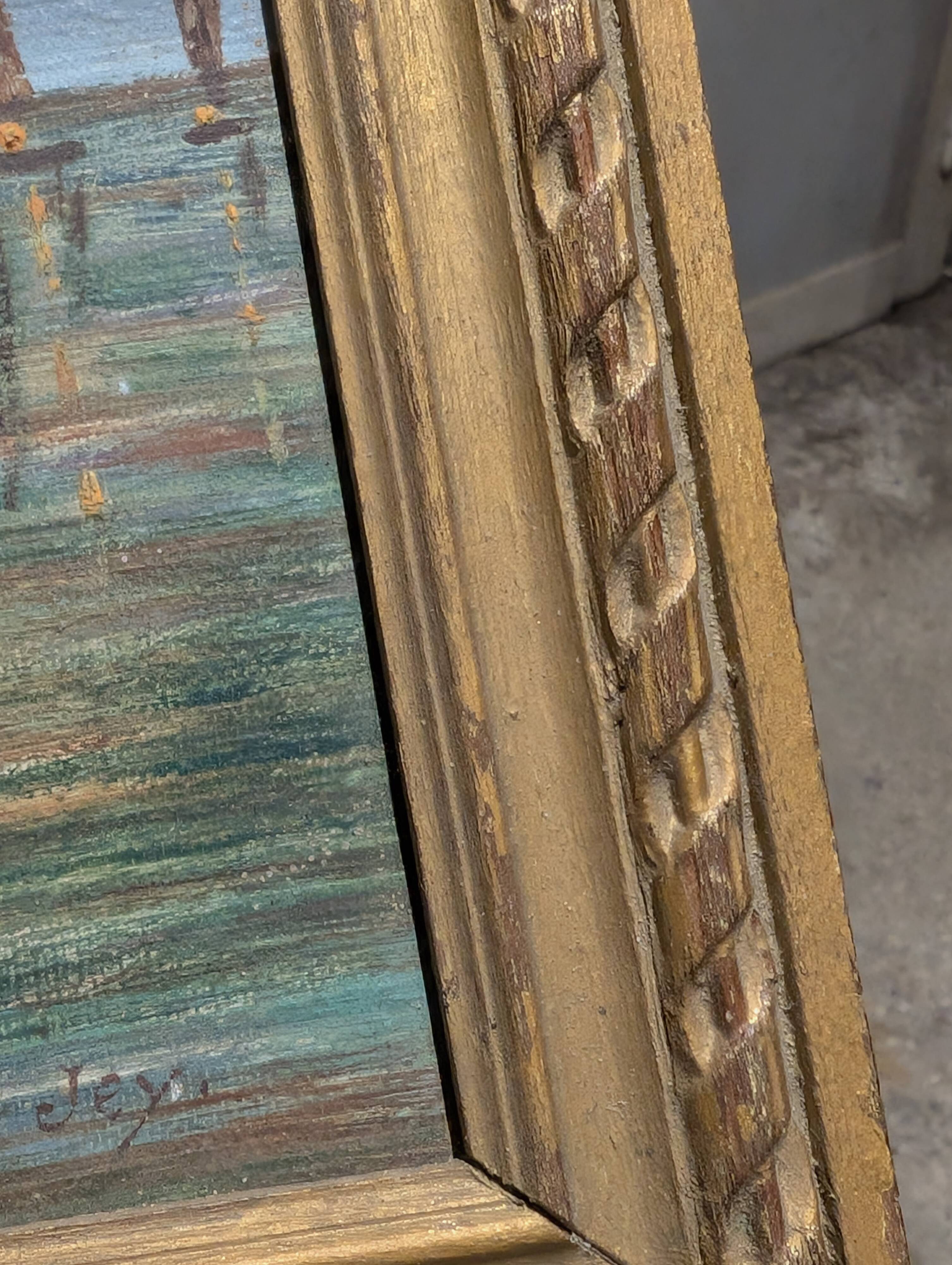 Old oil painting on canvas from the 19th/20th century.