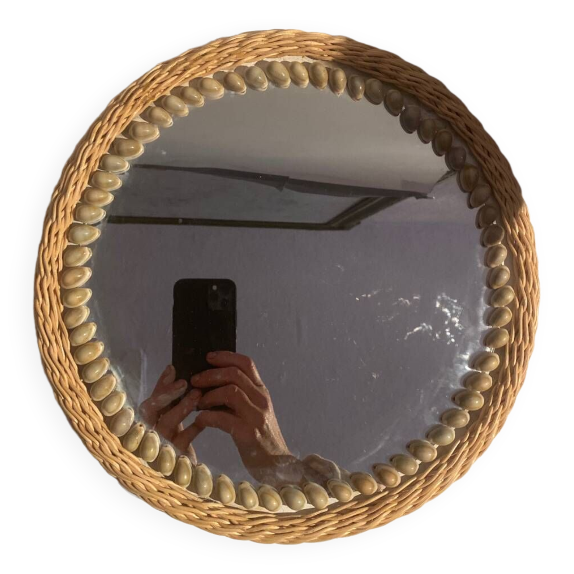 Miroir en rotin