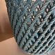 Turquoise woven ceramic cachepot, Italian work, 1960s