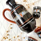 Vintage ceramic liqueur service, Slavic Balkans.