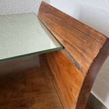 Art Deco bedside table in wood and mirror