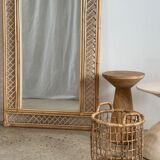 Rattan foot mirror with braces H:2m