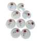 Set of 9 pink daisy dessert plates