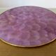 Purple mother-of-pearl trivet, Capiz from the Philippines, brass rim 1970.