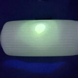 Mid Century Modern White Glass Light Shade Set of 3 Long Stripes