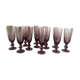 Suite de 12 flûtes a champagne violet en cristal d'hartzwiller