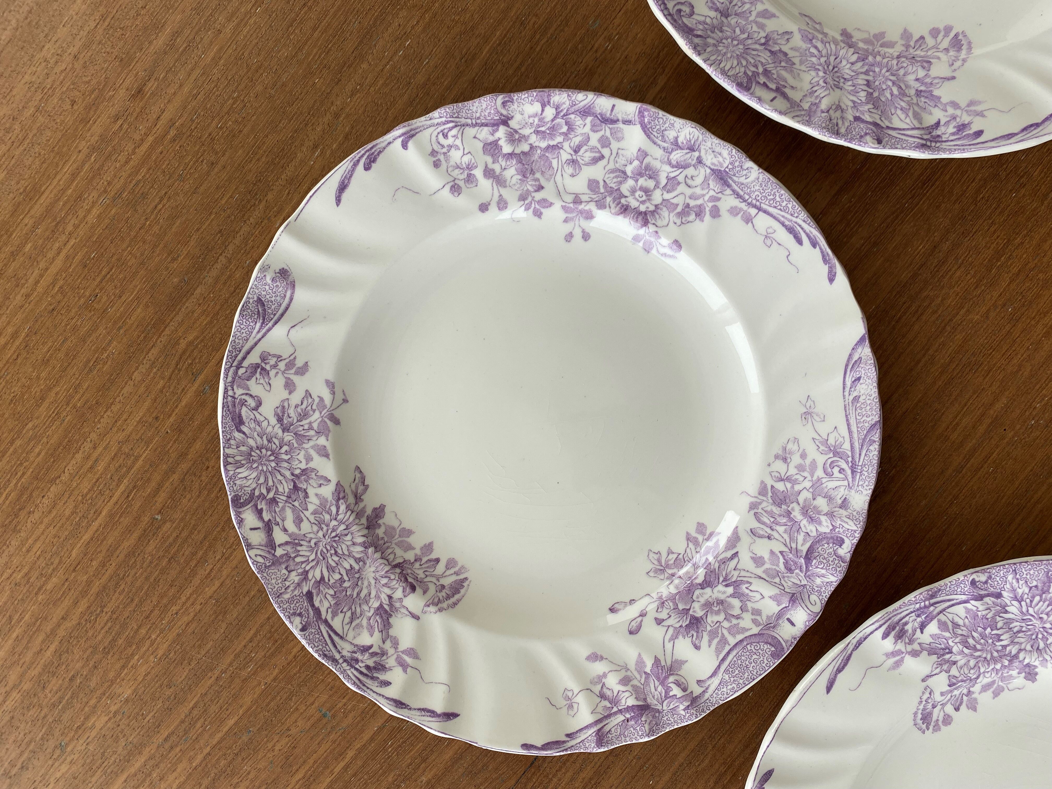6 plates Longwy model Eglantine
