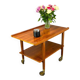Rolling side table, serving trolley, teak, vintage from the 60s