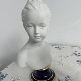 Pair of biscuit busts, Tharaud, Houdon, Louise and Alexandre Brongniart