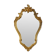 French Baroque-style gold-leaf gilded mirror with crest, 71 cm