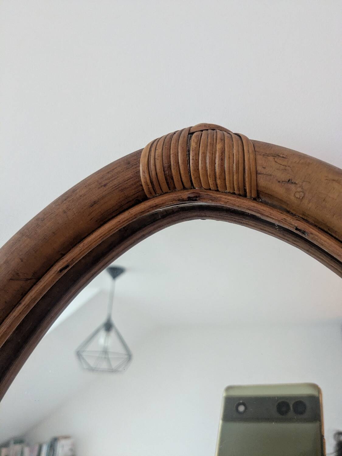 Vintage rattan mirror