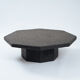 Brutalist Octagonal Coffee Table in Black Stone Look Resin, 1970s