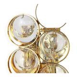 Golden brass and crystal wall light by Palwa, Germany, 1960s