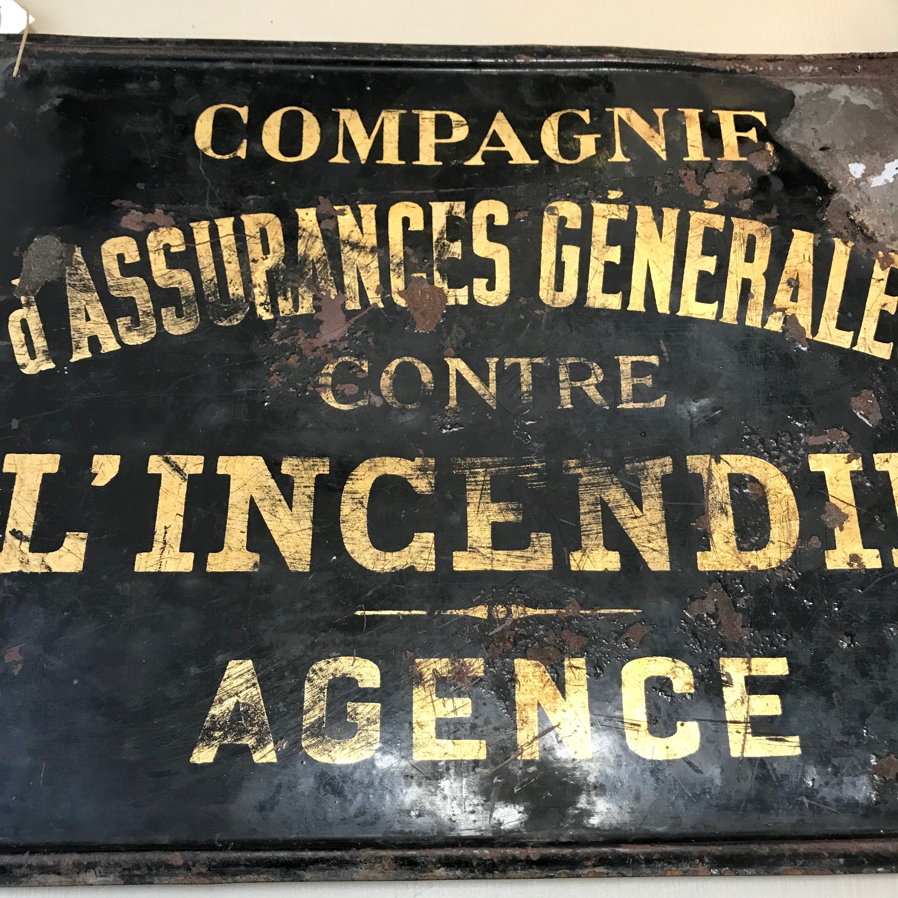 Enamelplate "General Insurance Against Fire"