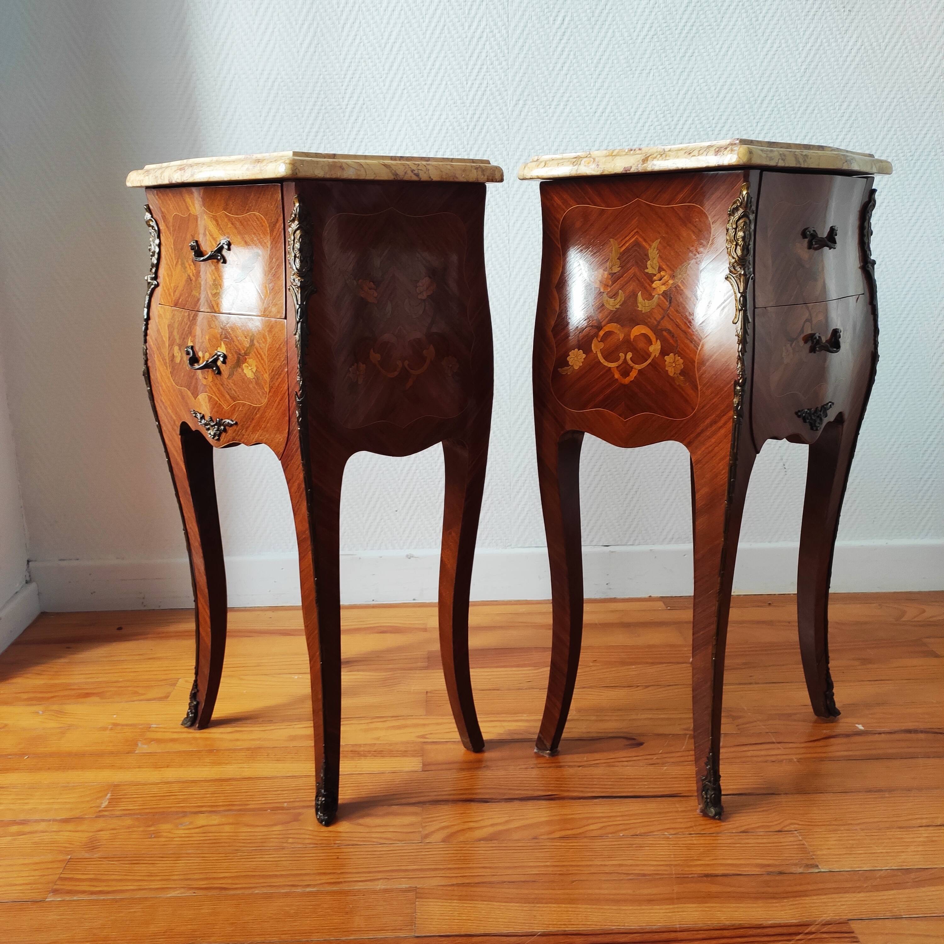 Pair of Louis XV style bedside tables