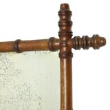 Antique Wooden Faux Bamboo Mirror France 40x34cm
