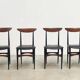 Set of six sculptural Italian dining chairs