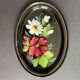 Set of three painted sheet metal trays