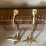 Pair of 19th century brass ball hooks