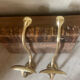 Pair of 19th century brass ball hooks