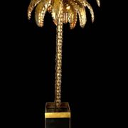 Lampadaire de style " jansen " en forme de palmier en métal doré de 181 cm
