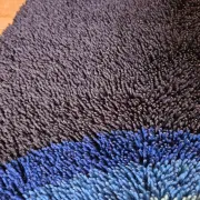Vintage blue Space Age carpet from the 1970s in long pile wool.