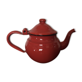 Red enamel teapot