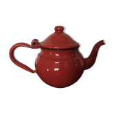 Red enamel teapot
